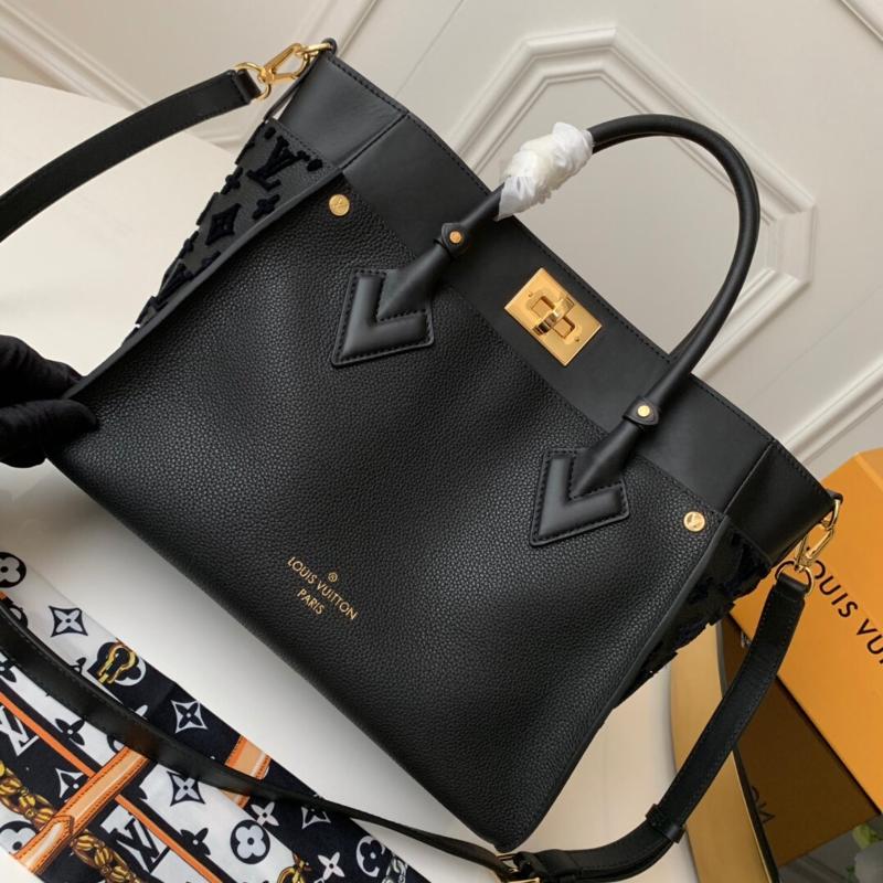 LV Handbags Tote Bags M53826 Full leather side tufted black